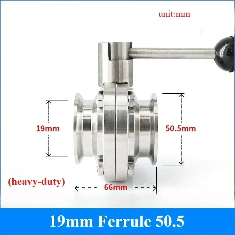Électrovanne 19/25/32/38mm Sanitary Tri Clamp Butterfly Valve 304 Stainless Steel Dairy Brewing Homebrew Beer System 3/4“ 1” 1-1/2\ Eau et vapeur — détail 1