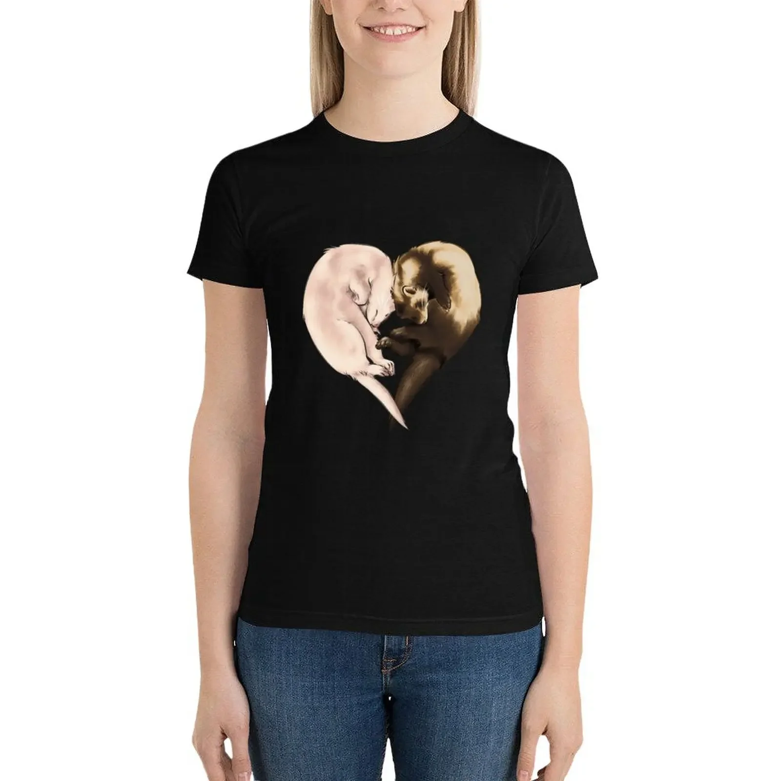 Ferret Love T-Shirt cute tops Blouse summer clothes for Women