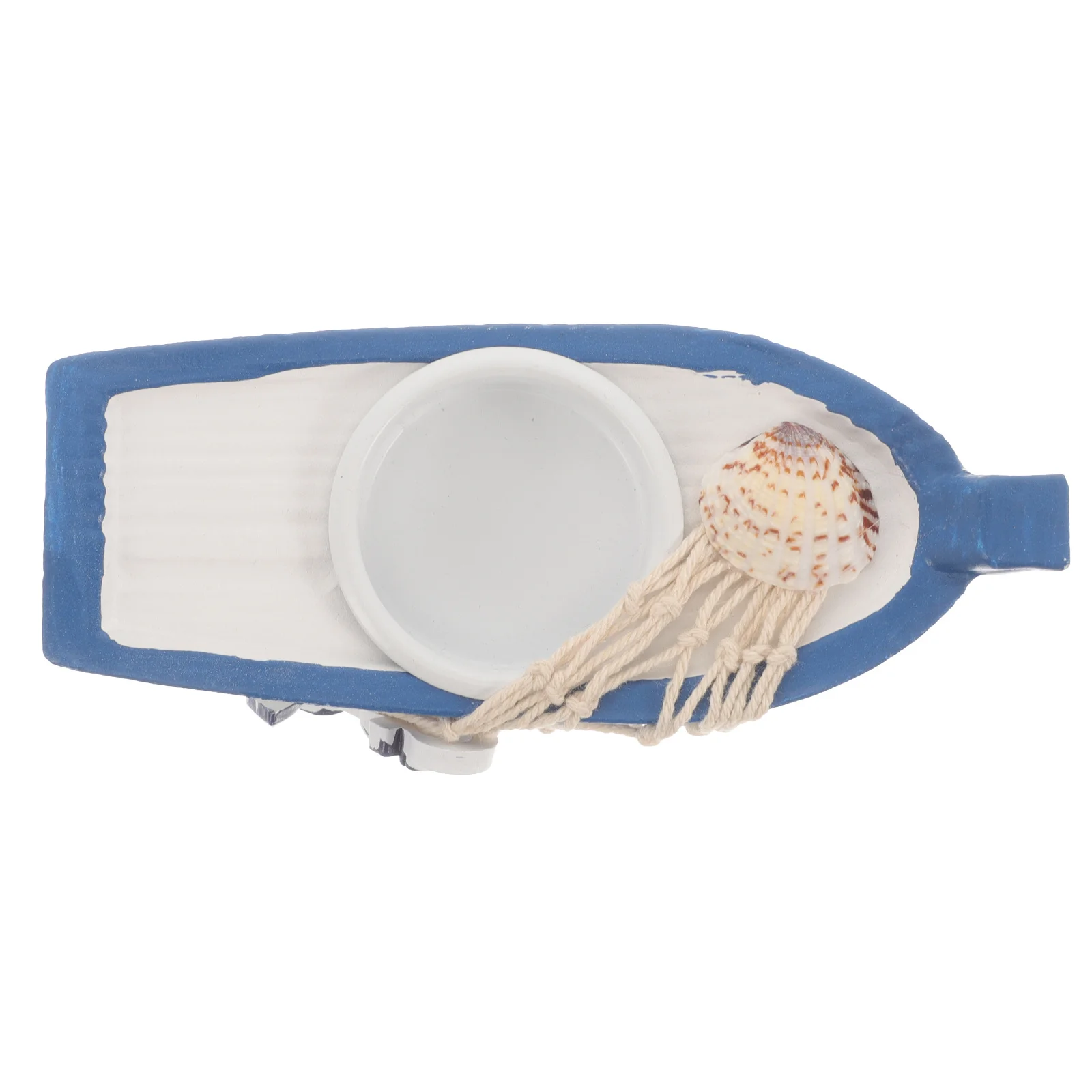 

Resin Nautical Holder with Boat Look for Tealight Candles Decorative Tabletop Ornament for Restaurant Bar Cafe Use