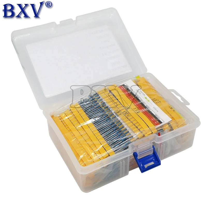 

130Values*20pcs=2600PCS 1/4W 0.25W 1% Metal Film Resistors Assorted Pack Kit Set Lot Resistors Assortment Kits Fixed Resistor