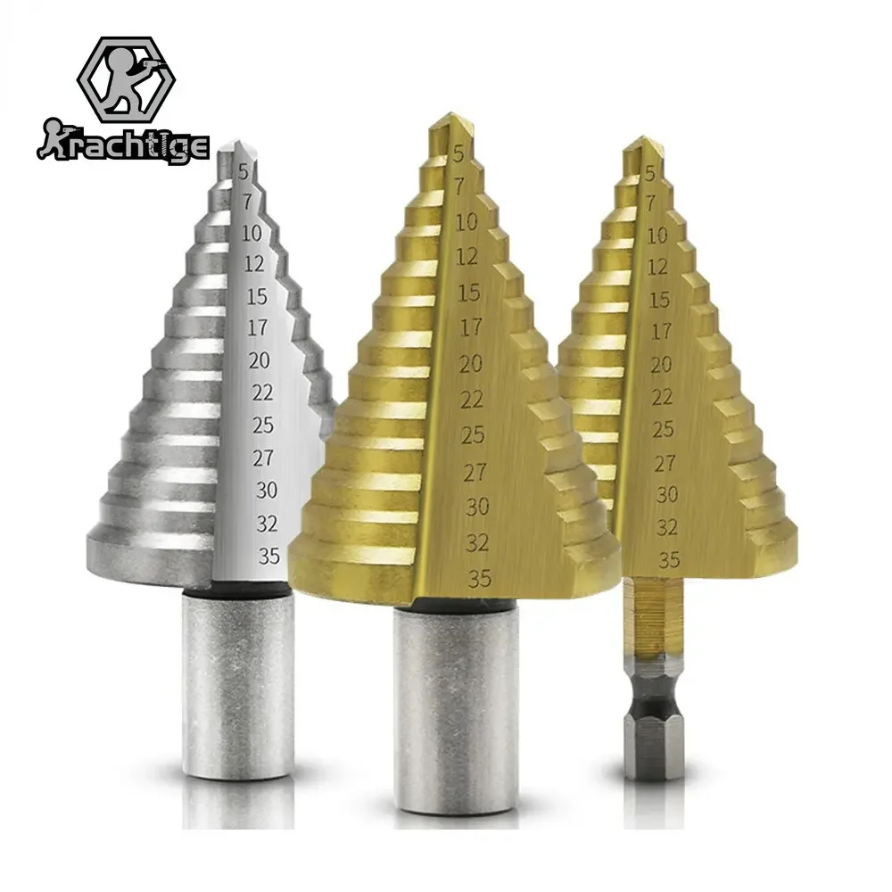 5-35MM HSS Step Drill Tool 13 Steps Multiple Hole Metals Platic Wood Cone Drill Bits