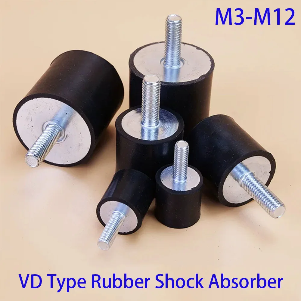 1Pcs VD-Type Rubber Shock Absorber Dia 8*8mm~50*50mm Crash Pad Male - Female Thread Damper Anti Vibration Isolation Mount M3-M12