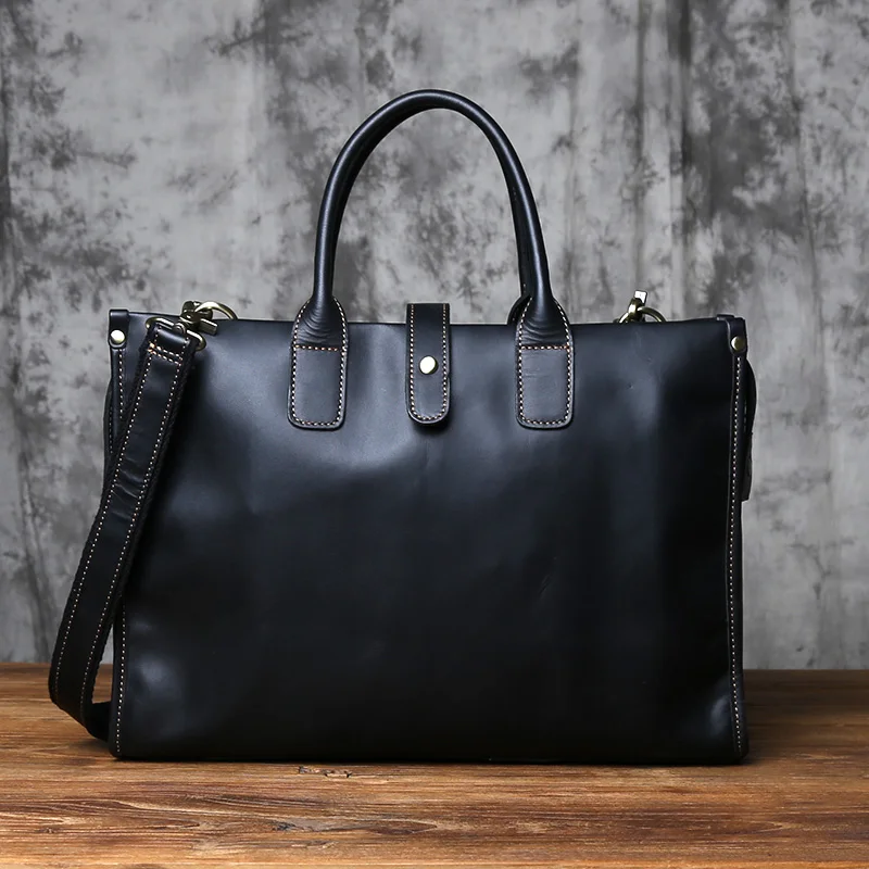 Nzpj Vintage Echt leder Herren Aktentasche natürliche Rindsleder Handtasche verrückte Pferd Leder Computer tasche lässige Umhängetasche – Detail 19