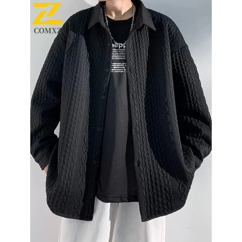 

COMXZ Men Fleece Jacket 2025 Travel Cold-Resistant Plus Size Daily Wear Padded Jacket Camping Trip High Quality Winter Padding