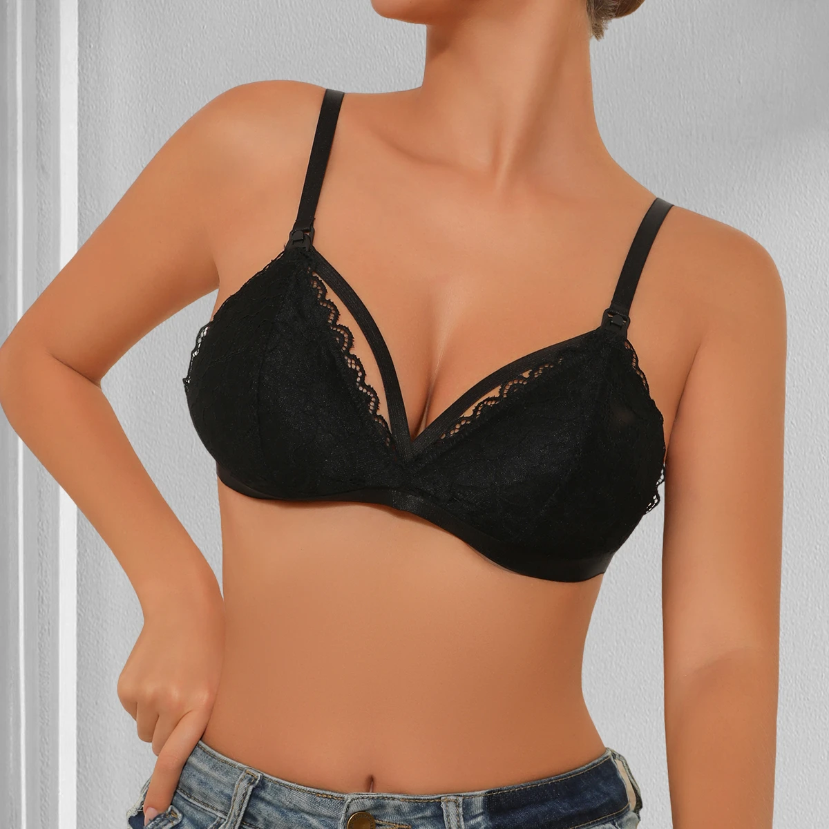 Feeding Bras Front Open Buckle Maternity Nursing Bra Pregnant Women No Steel Rings Anti-sagging Breastfeeding Bras Underwear view 3