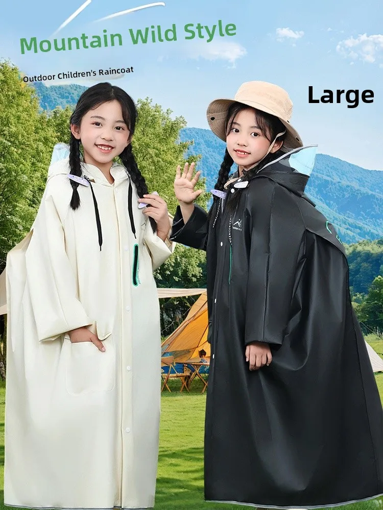 

Утолщенный длинный детский плащ-дождевик для школы и велопрогулок, полностью водонепроницаемый, с местом для школьного рюкзака, для младших и старших классов