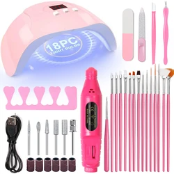 LINMANDA Electric Nail Drill Set Nail Art Pen File Kit 54W Nail Lamp Gel Manicure Dryer Lamp Nail Files Tool