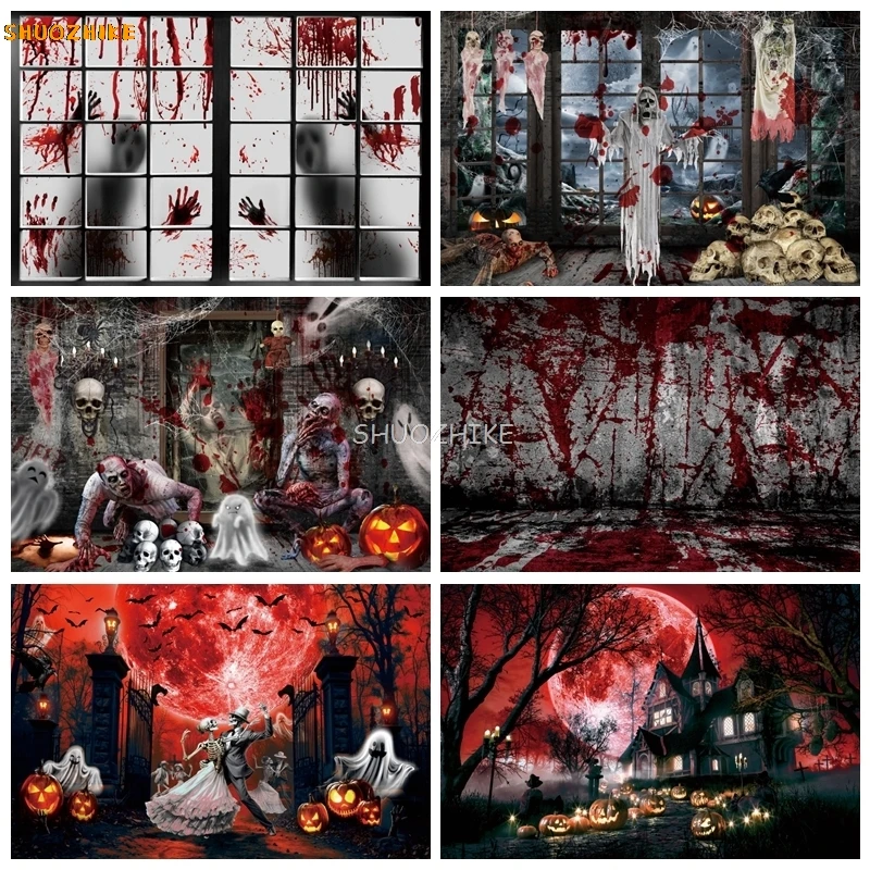 

Halloween Horror Circus Backdrop for Photography Evil Clown Scary Carnival Hallowmas Photo Background Kids Birthday Party Decor