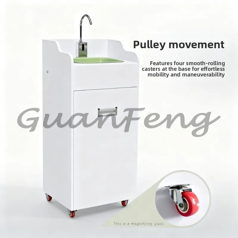 Mobile Water Storage Tank, with Sensor Faucet, No Need for Water Pipe Connection, Free-standing Wash Basin