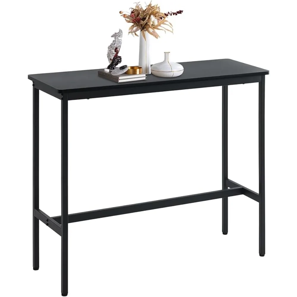 Stół barowy 44,5 cala, stół pubowy z regulowanymi nóżkami i ochraniaczami podłogi, wąski prostokątny stół do jadalni, blat kuchenny, wysoki stół.