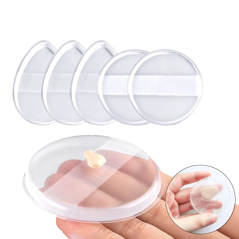 1 pçs transparente silicone gel pó puff esponja rosto esconder cosméticos puff acessórios para fundação bb creme sem pó
