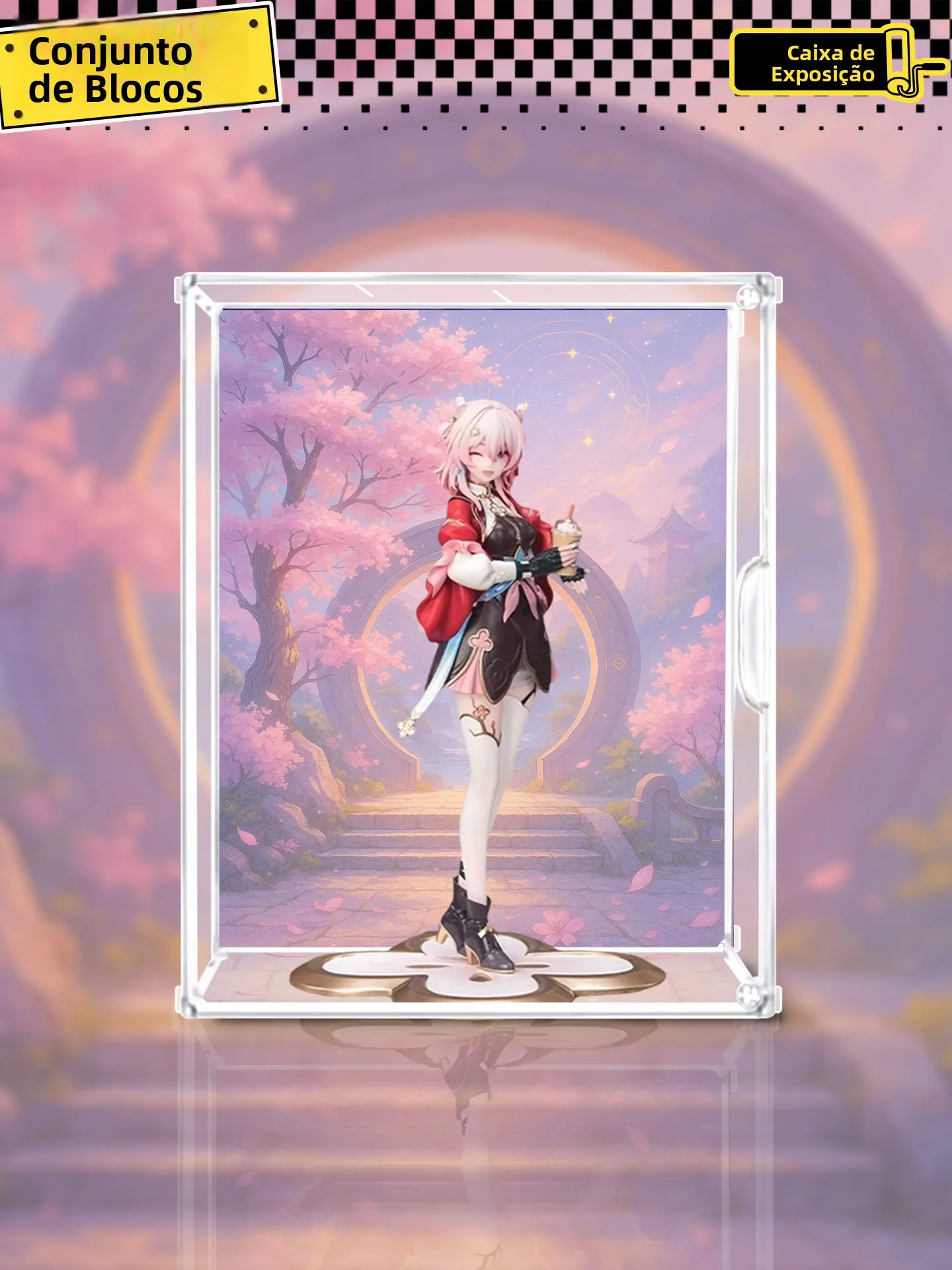 古代風テーマディスプレイボックス-ギフトに最適-スターレール-マーチセブン-ハンター-8-フィギュア収納-パズル-ホームモデル-ショーケース