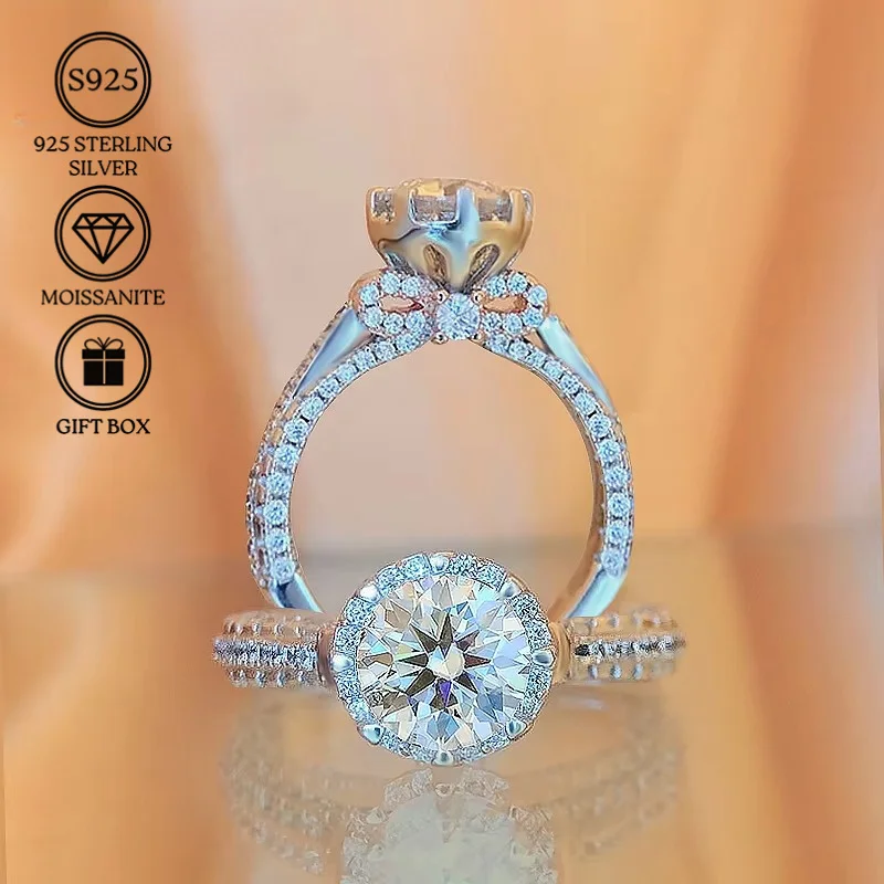 

1pc 1Carat Brilliantly Timeless Moissanite Engagement Ring in S925 Silver, for Dazzling Sparkle At Weddings, Anniversaries.