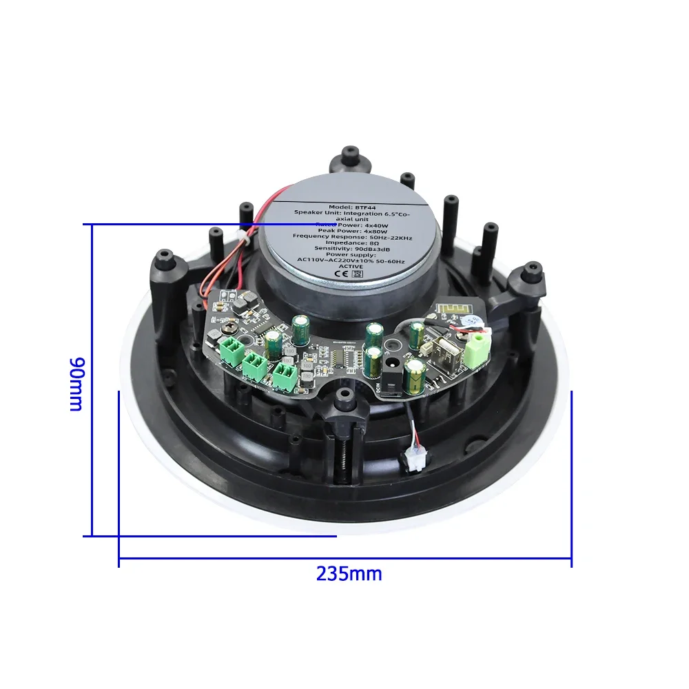 Haut-parleur de plafond Bluetooth, amplificateur de classe D, haut-parleur stéréo, cinéma maison, système de musique de fond pour l\'auberge,