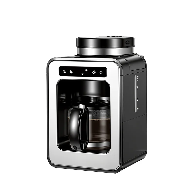 Automatic Coffee Maker with Grinder, Fresh Ground Drip Coffee Machine for Home Office, Compact Grind & Brew Coffee Maker with Ti