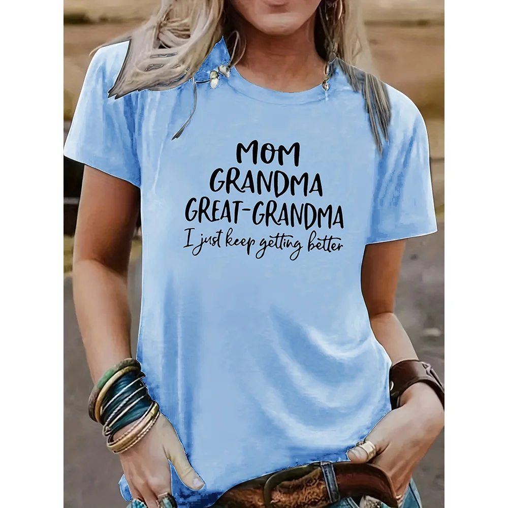 T-shirt à Manches Courtes et Col Rond pour Femme, Vêtement Décontracté, à la Mode, avec Lettres Imprimées, pour ix, Été