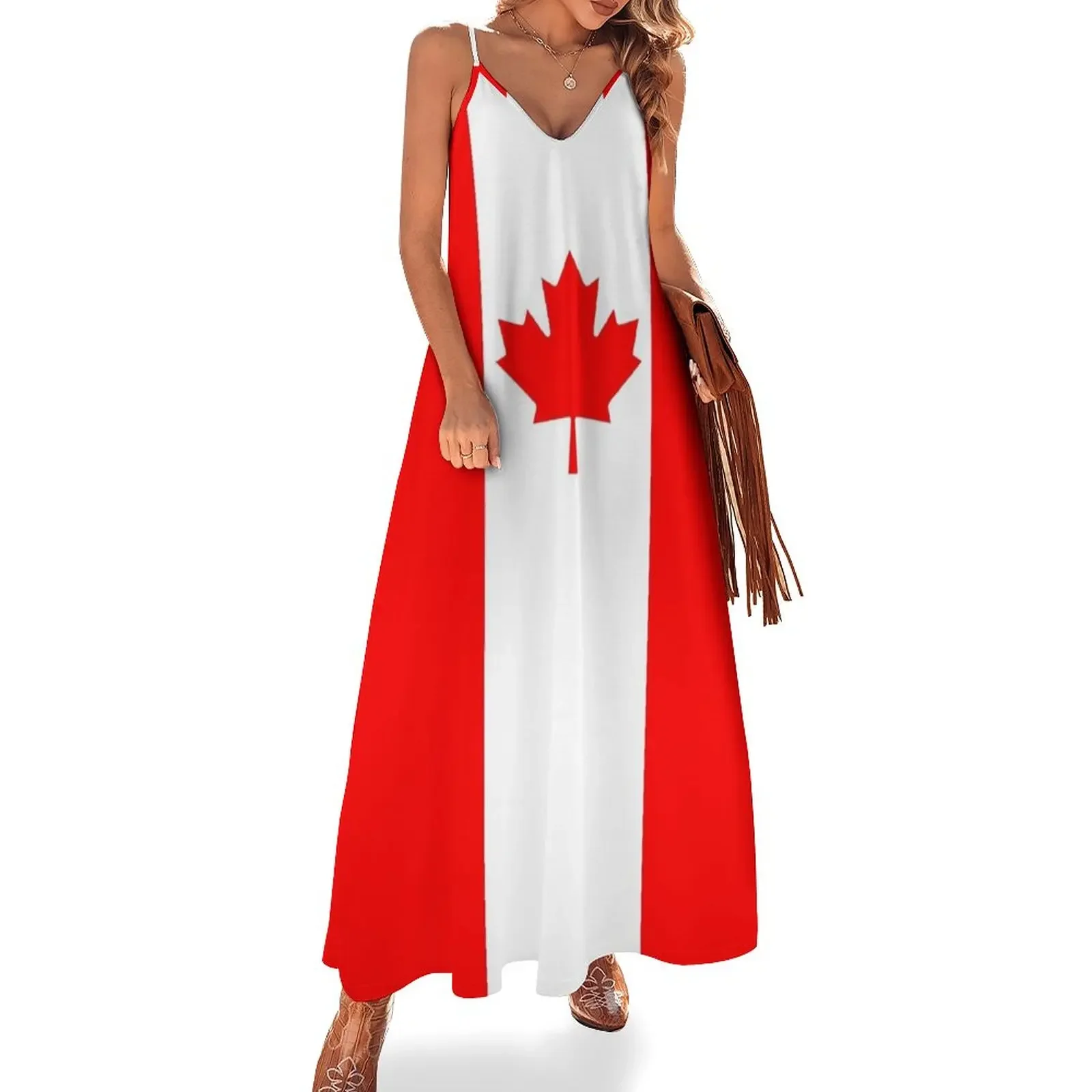 

Flag of Canada Sleeveless Dress sensual sexy dress for women party dress women elegant luxury