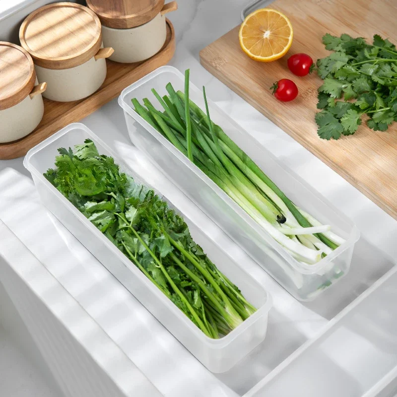 

Long Strip Fridge Crisper Refrigerator Freezer Transparent Plastic Seal Box Refrigerator Storage Organisation New