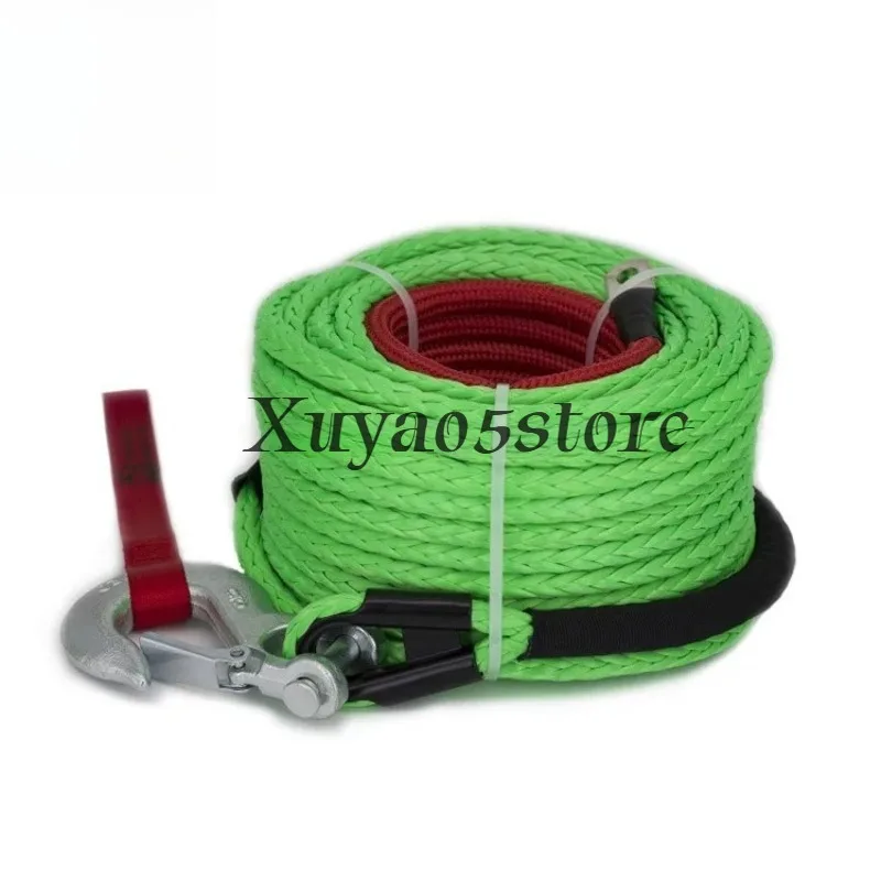 8mm*15m Synthetic Winch Rope With Hook Tow Off Road Trailer Strap For ATV SUV Vehicle Car Accessories Trailer Rope