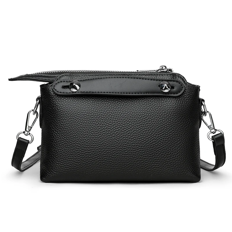 حقيبة كتف فاخرة من الجلد الطبيعي للنساء، محفظة كروس أنيقة ذات سعة كبيرة، حقيبة يد عصرية بسيطة من جلد العجل الناعم