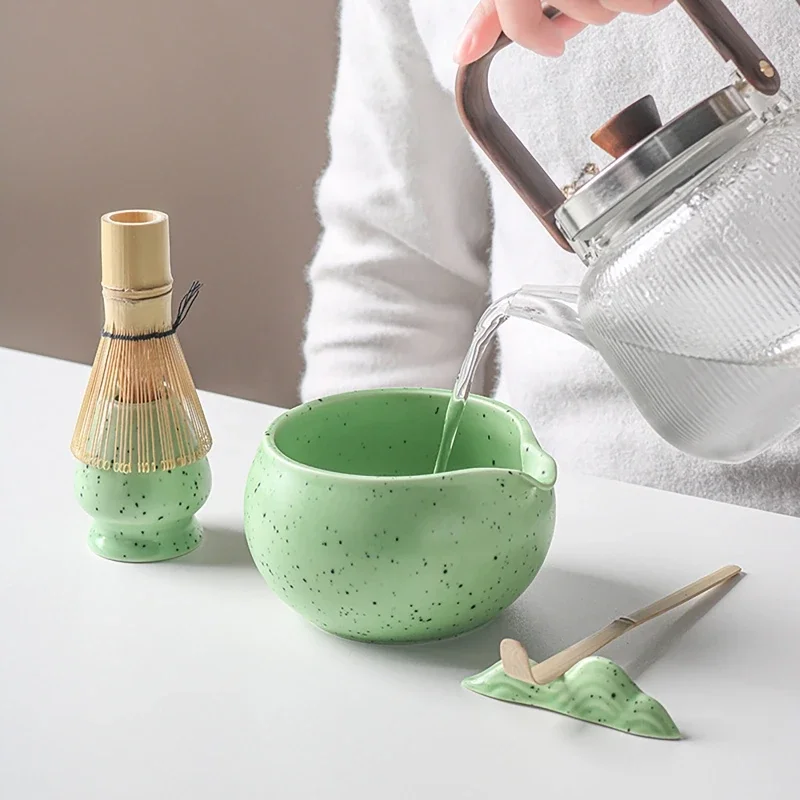 8pcs Japanese Matcha Blender Tea Whisk Brush Set Bamboo Whisk Scoop Holder Matcha Bowl Strainer 4pcs Matcha Tea-Making DIY Tools