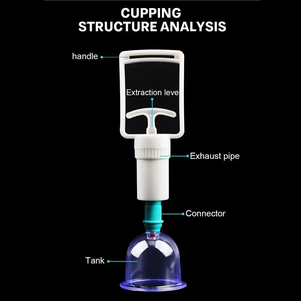 

8Pcs/Set Anti-cellulite Vacuum Cupping Cans Non-Glass Body Massage Cupping Device 6 Cups Dry Wet Type Massage Jar