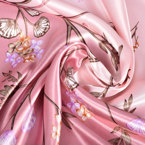 Imagen 2 del producto BYSIFA | Rosa nuevo chal de seda bufanda mujer moda elegante Floral cuadrado satén bufandas Fouldard Otoño Invierno cuello bufandas Hijiabs