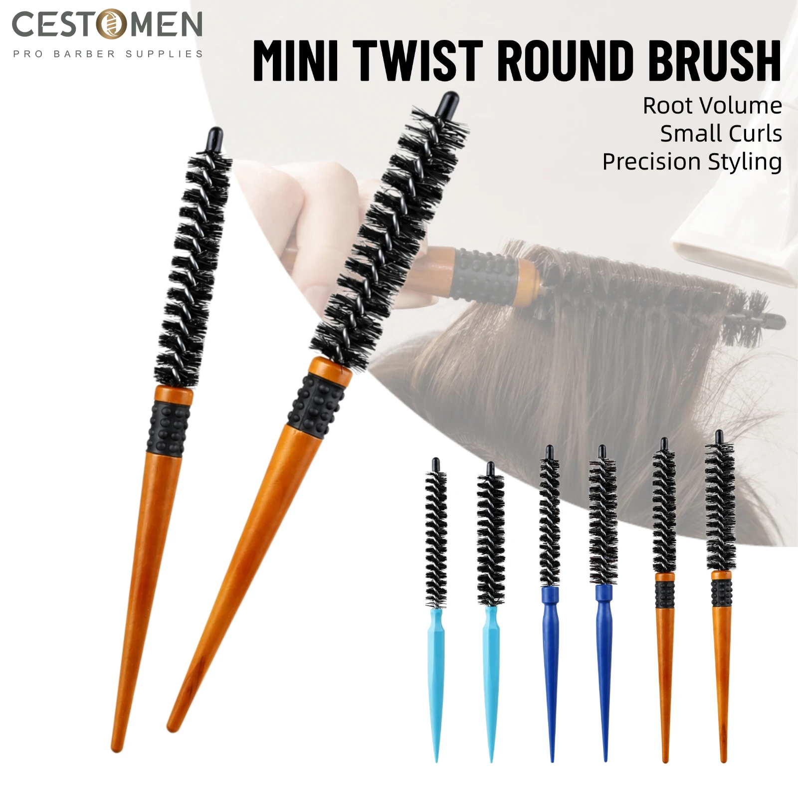 1/2PCS New Pro 16mm/22mm Mini Twist Round Brush Salon Hair Curling Brush For Root Volume Hair Styling Combs Hairdrerssing Tools
