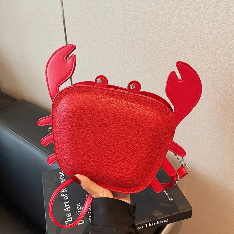 

Cute Crab Fun Crossbody Mini Bag Pu Leather Girl's Chain Purses and Handbags Women Cartoon Shoulder Bag Clutch Bag 2025