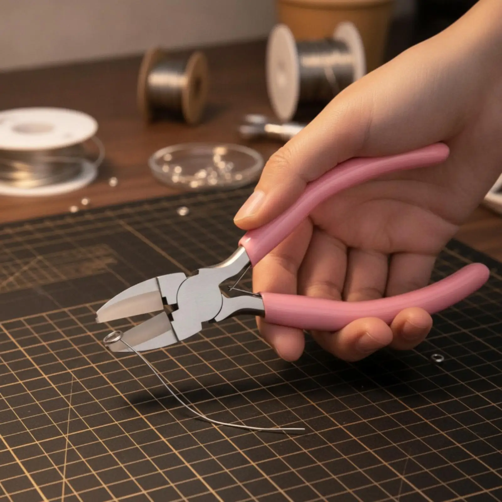 Nylon Jaw Pliers Jewelry Tools for Goldsmith and Jeweler with Ergonomic Coated Handles and Extra Sleeves for Safe Grip on