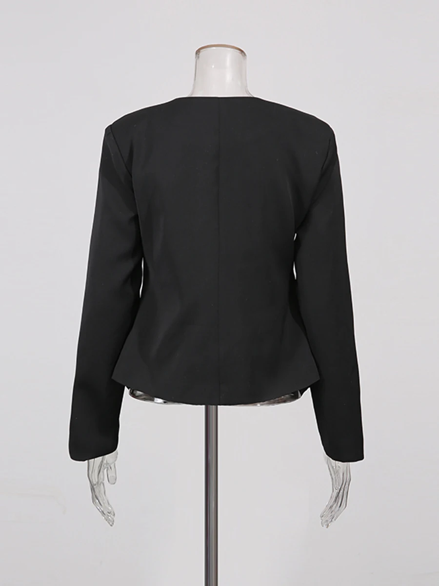 سترة CHICEVER متينة على شكل فراشة للسيدات بياقة على شكل V وأكمام طويلة للتخسيس سترات نسائية فاخرة موضة الخريف الجديدة #4