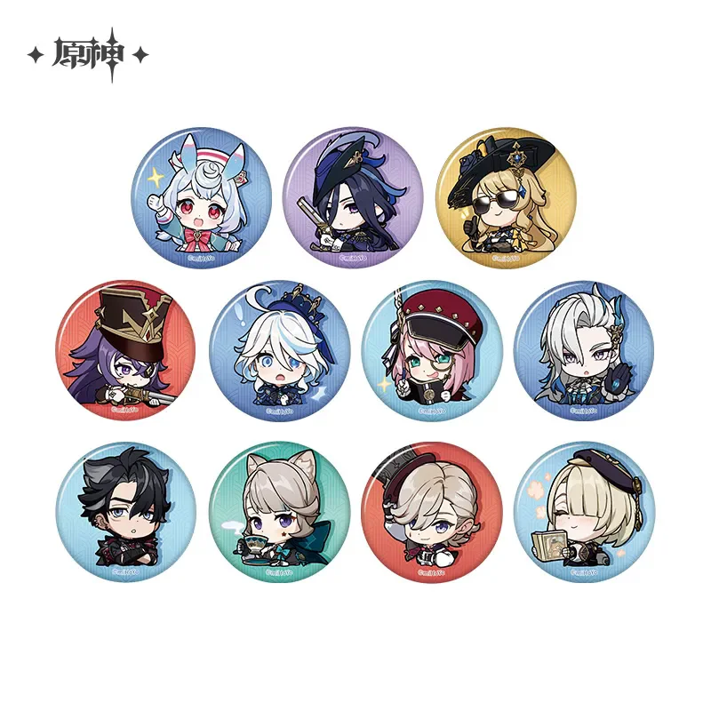 AnimeGame Genshin Impact Official Merch miHoYo Original Authentic Fontaine Series Q Version Badge Neuvillette Lynette w magazynie