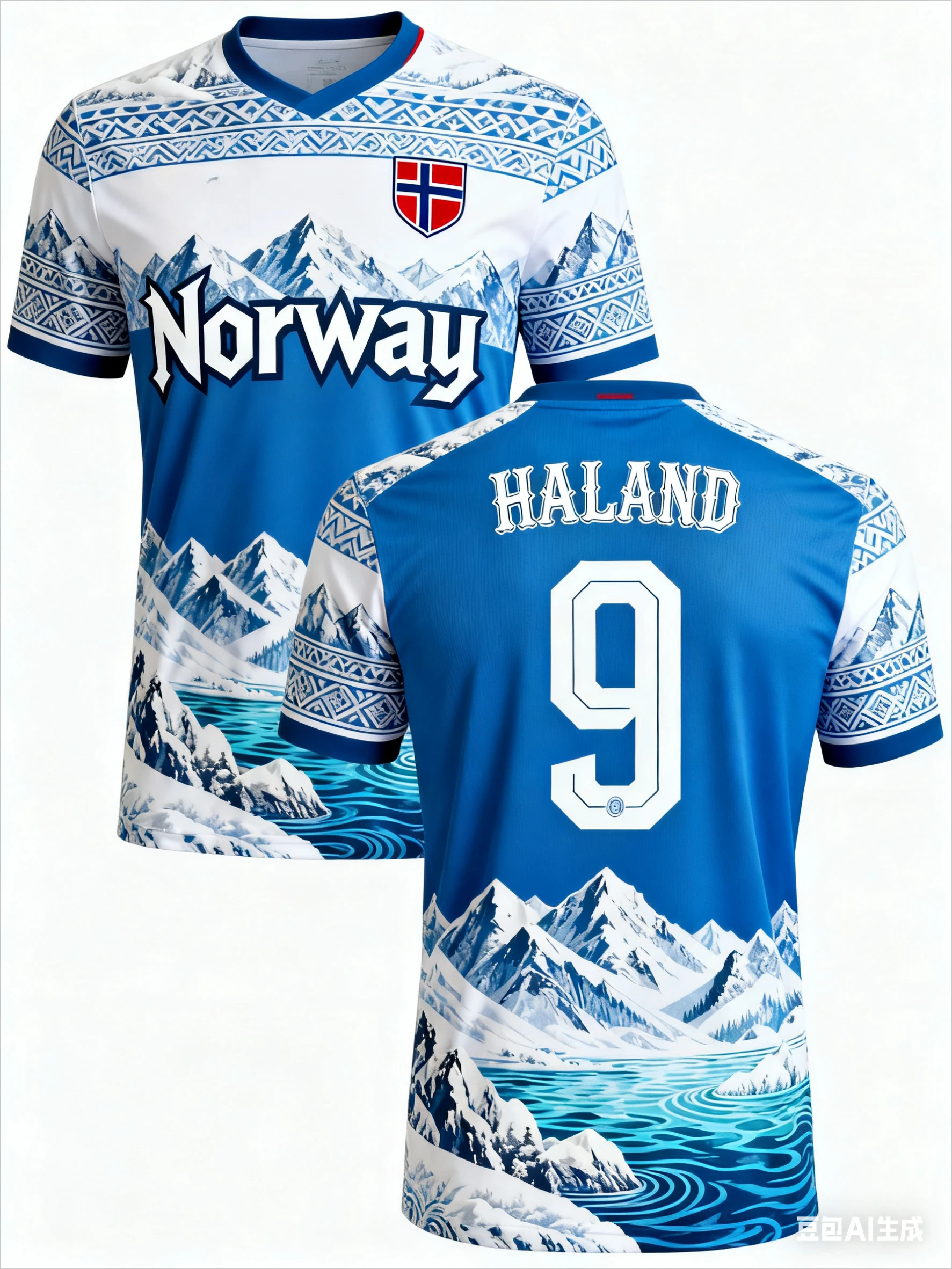 

Haaland Norwegian Snow Mountain Scenery No. 9 Jersey 2025 New Men's and Women's Quick Dry Children's T-Shirt mommy and me