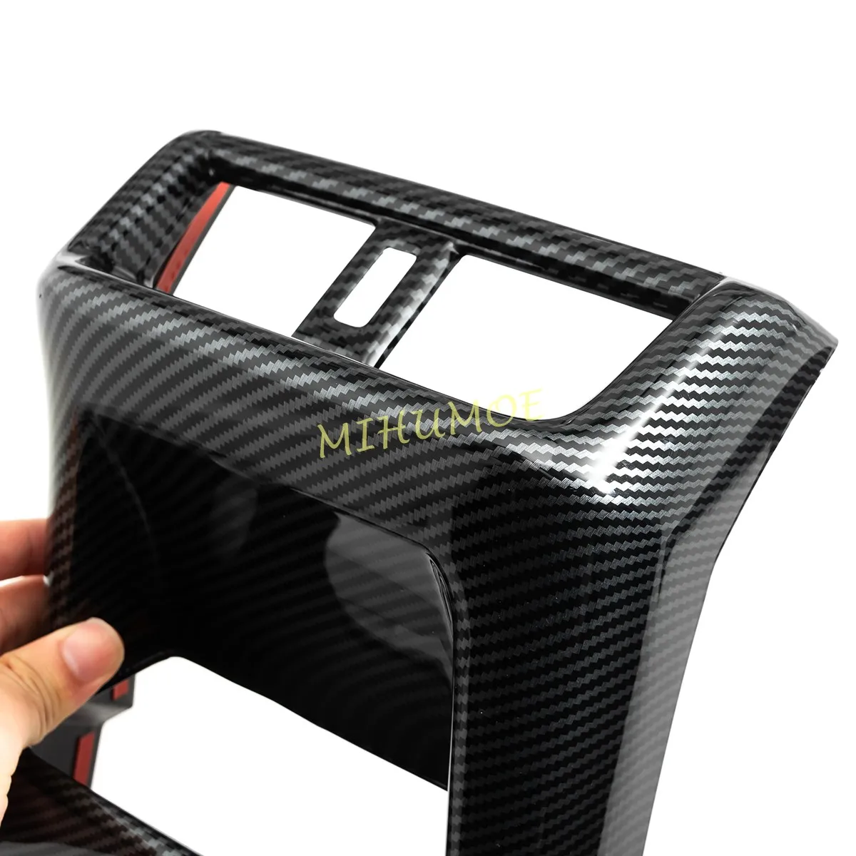 لكزس ES ES250 ES300h ES350 2019-2025 ألياف الكربون مسند ذراع السيارة صندوق خلفي تكييف الهواء تنفيس المخرج غطاء الكسوة الملحقات #5