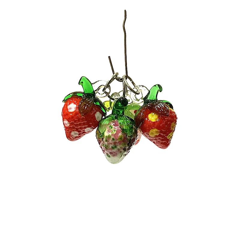 Colorful Cute Strawberry Pendant Mini Fruit Berry Charm for DIY Craft Supplies Perfect Holiday Party Gifts For Handmade Lovers