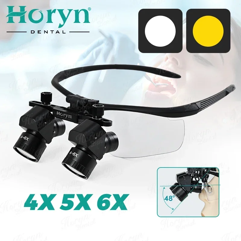 4X 5X 6X Dentals 48° Loupes Dentals Magnifier 5W Dentals Surgery Medical Headlamp Magnification Binocular 300-600mm