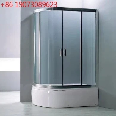 High Basin Partition Tempered Glass Bathroom Screen, Arc Fan Simple Shower Room With BaseJ