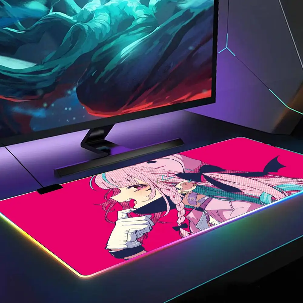 

Minato Aqua Hololive Mouse Pad RGB Gaming Mouse Pad Desk Mat HD Gamer Large LED Light XXL MousePads