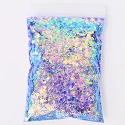 50G/Bag Holographic Mixed Hexagon Shape Chunky Nail Glitter Sequins Sparkly Flakes Slices Manicure Body/Eye/Face Glitter PDS#202