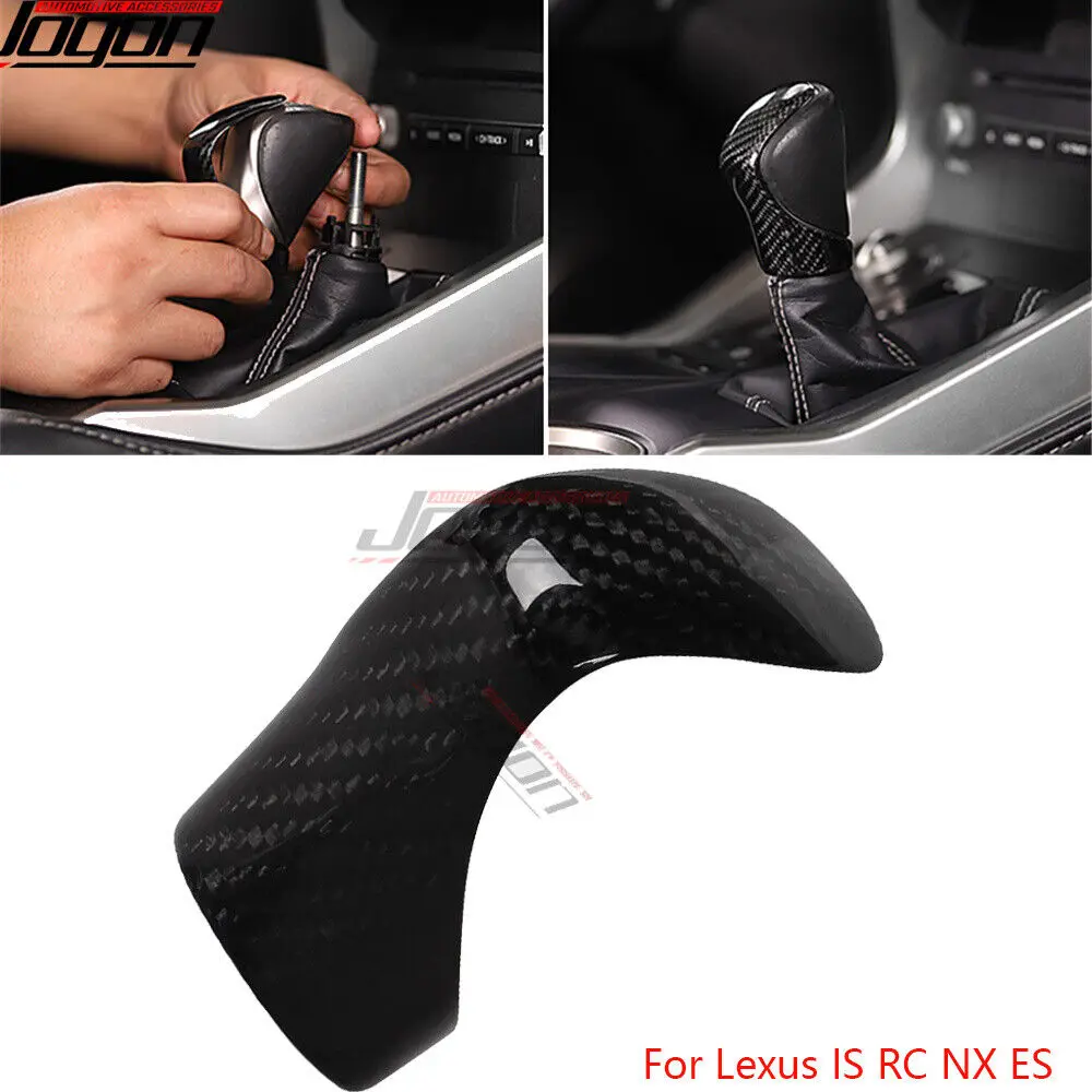 

For Lexus IS200 300 500 F Sport RC300 350 XC10 Real Carbon Fiber Gear Shift Knob Cover 2014-2022