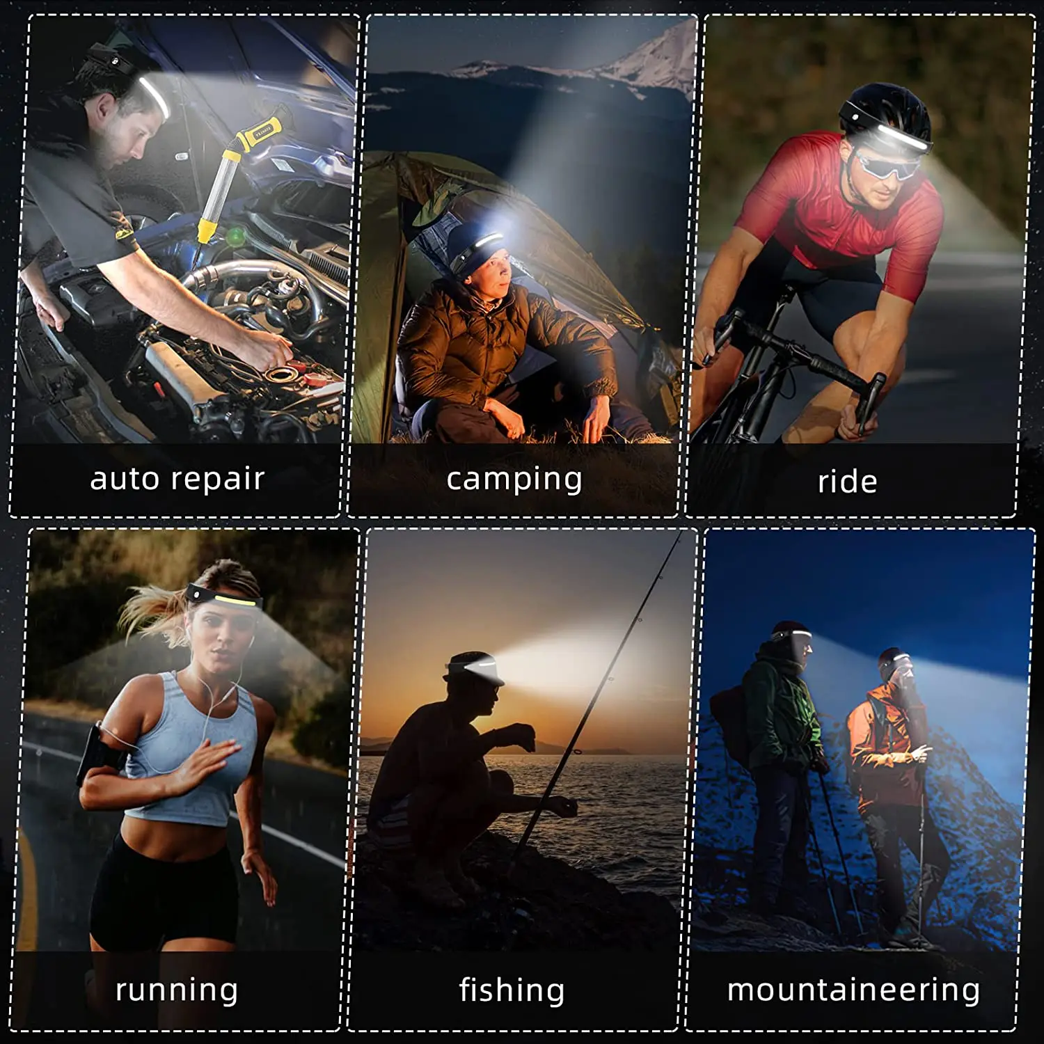 الاستشعار كشافات LED رئيس مصباح يدوي قابلة للشحن المصباح رئيس الشعلة المدمج في البطارية 5 طرق الإضاءة الصيد فانوس التخييم