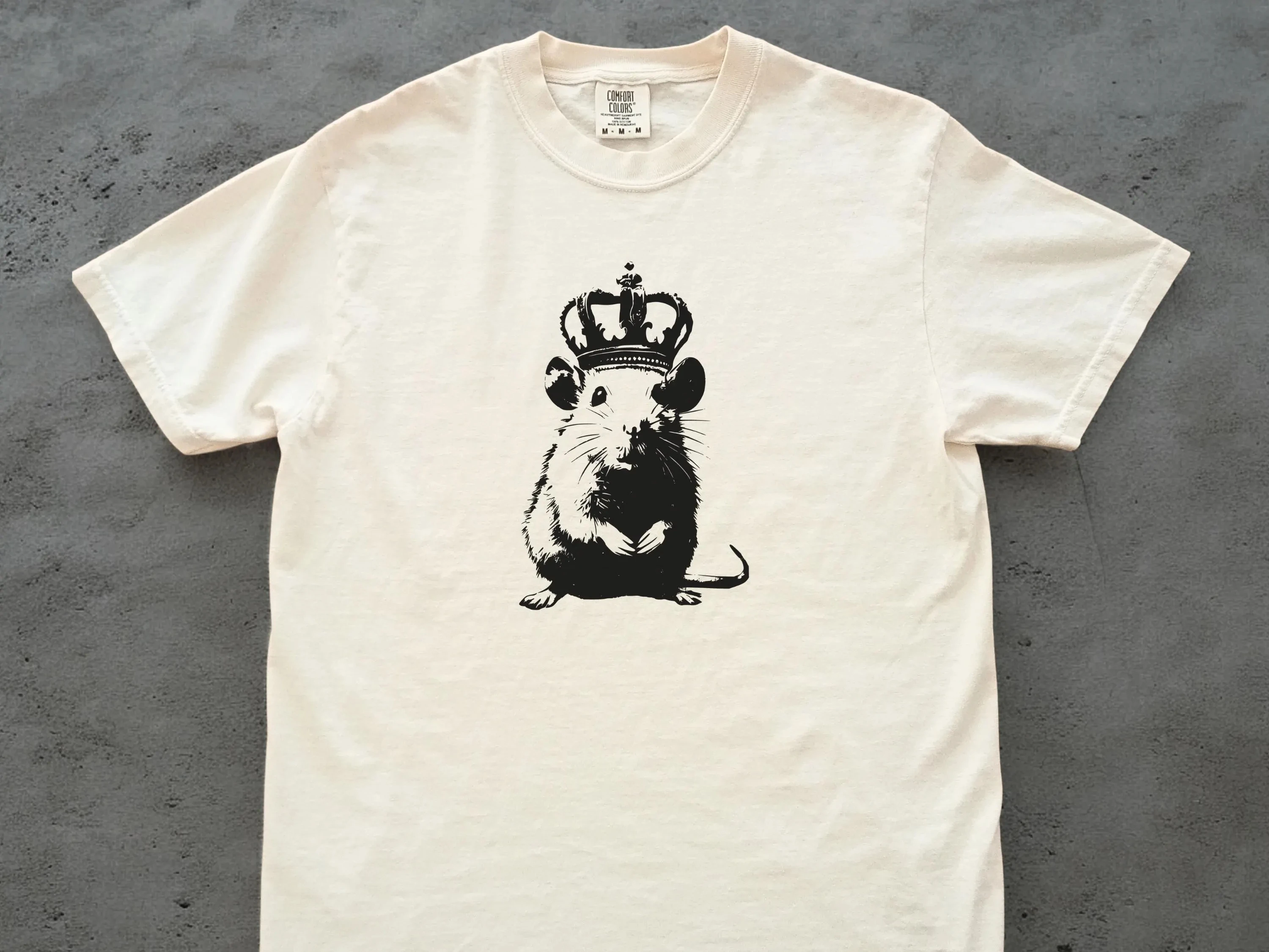 Rat King Shirt, Crown Mouse T-Shirt, Comfort Colors Teal - Funny Rat Gift for Rat Owners - Goblincore, Gothic, Rodent Lover