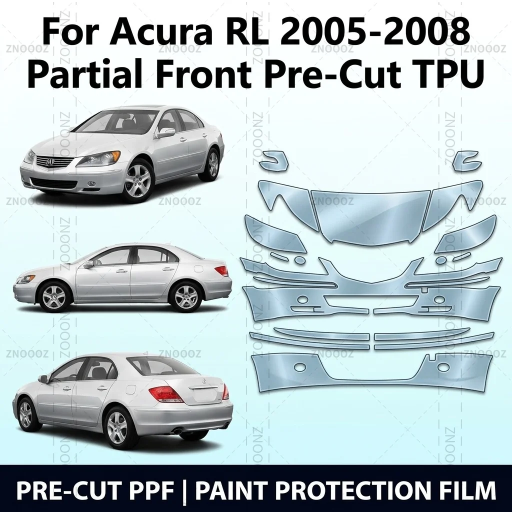 For Acura RL 2005-2008 Partial Front Pre-Cut TPU Paint Protection PPF Kit, Clear/Matte/Black, Self Healing, Scratch Hydrophobic