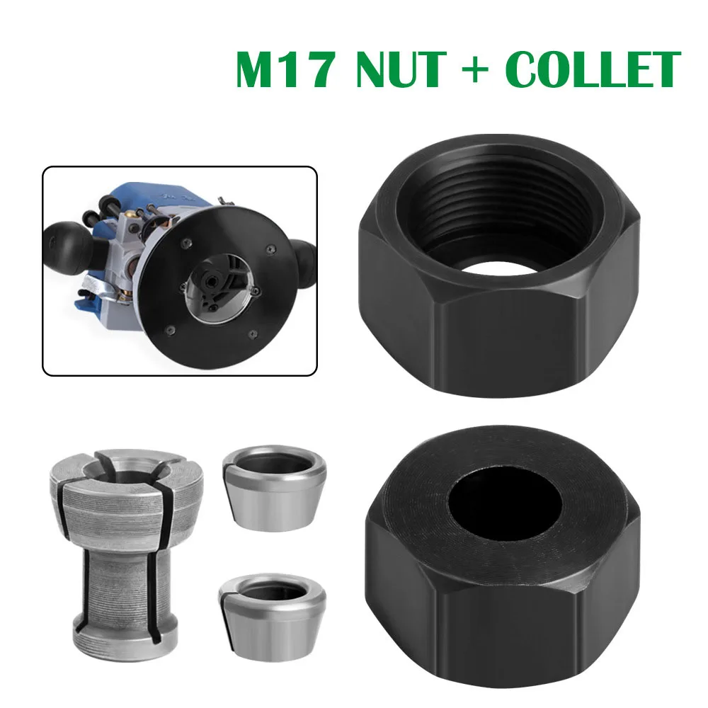 너트 조각 트리밍 기계 라우터 전기 라우터 밀링 커터 액세서리, M17 6/6.35/8mm 콜릿 척 어댑터