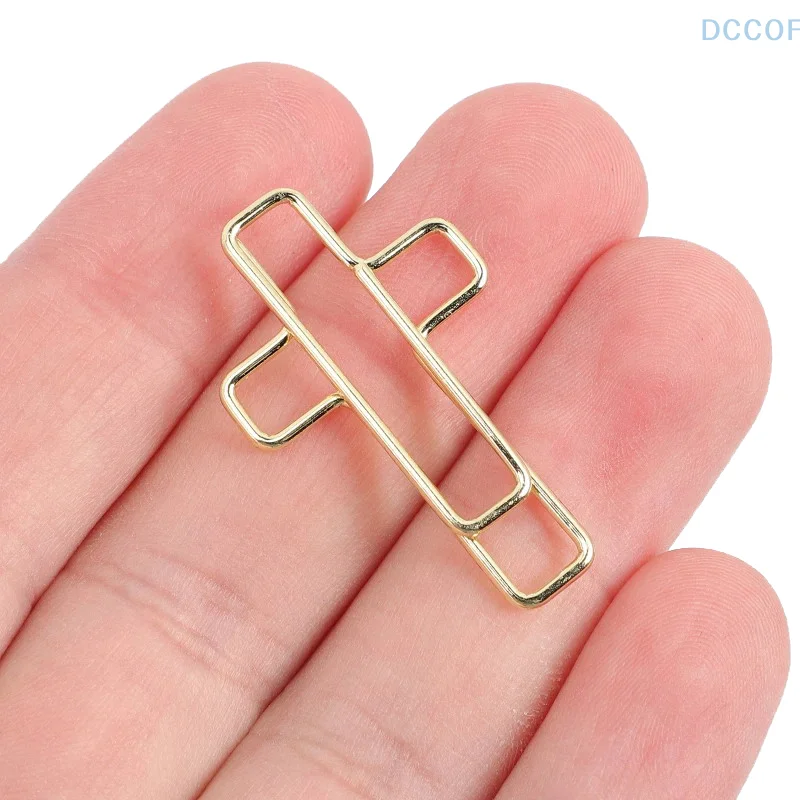 20Pcs Creative Cross Shape Paper Clips Journal Bookmarks Durable Gifts Notepad Mark Paperclip Binder Clips For Kids Students