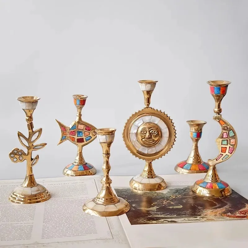 Portavelas escandinavo hecho a mano, decoración de mesa de hueso de buey, acento artístico de centro de mesa nórdico Vintage, escultura de escritorio romántica para el hogar