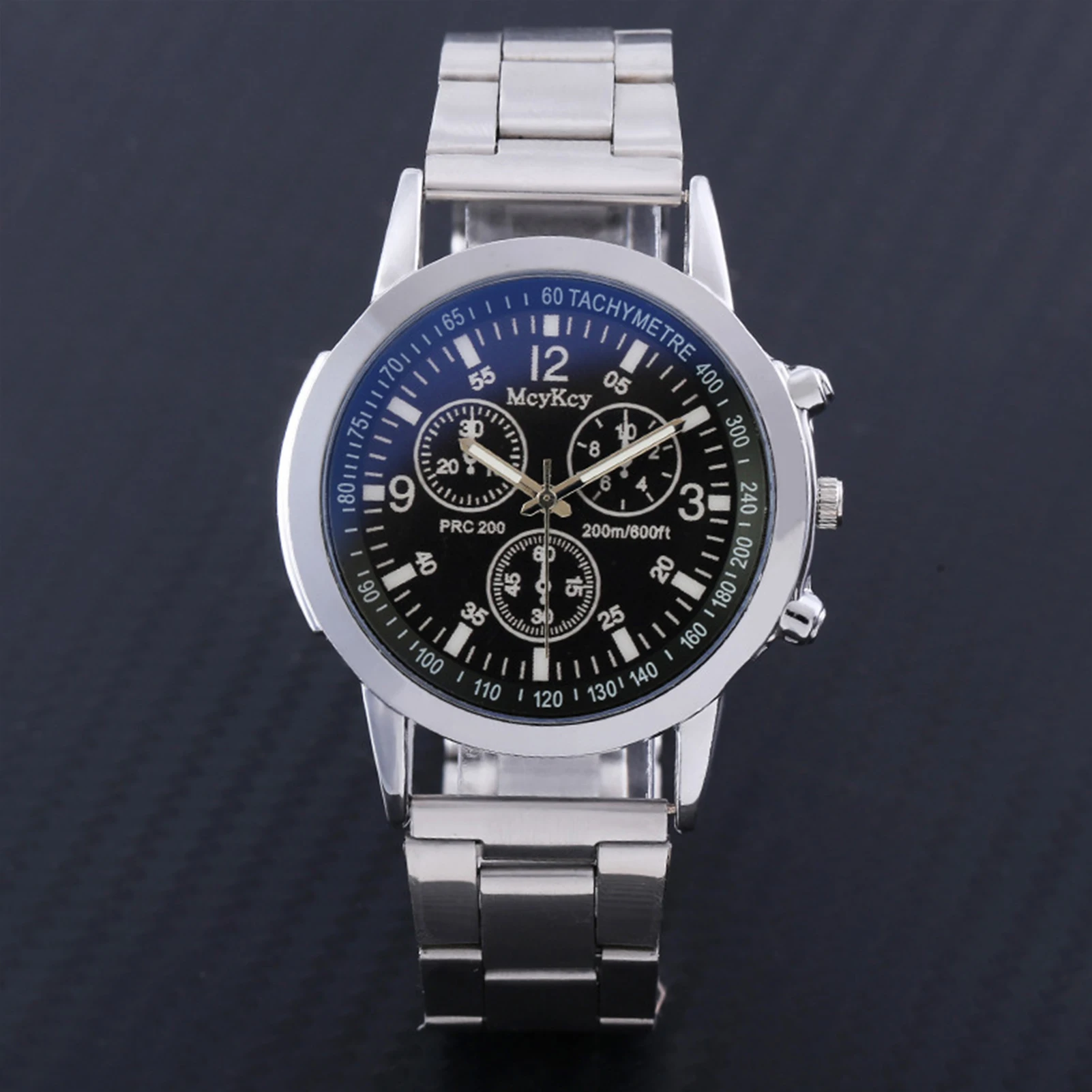 Men's Quartz Analog Wrist Watch Stainless Steel Band Reliable Quartz Analog Watch for Home Office Working