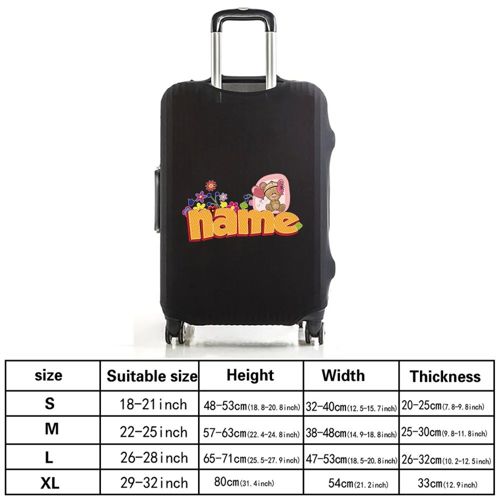 Personalized Customized Name Trolley Box Cover Thick Elastic Luggage Cover Protector Wear Resistant Multiple Style Options
