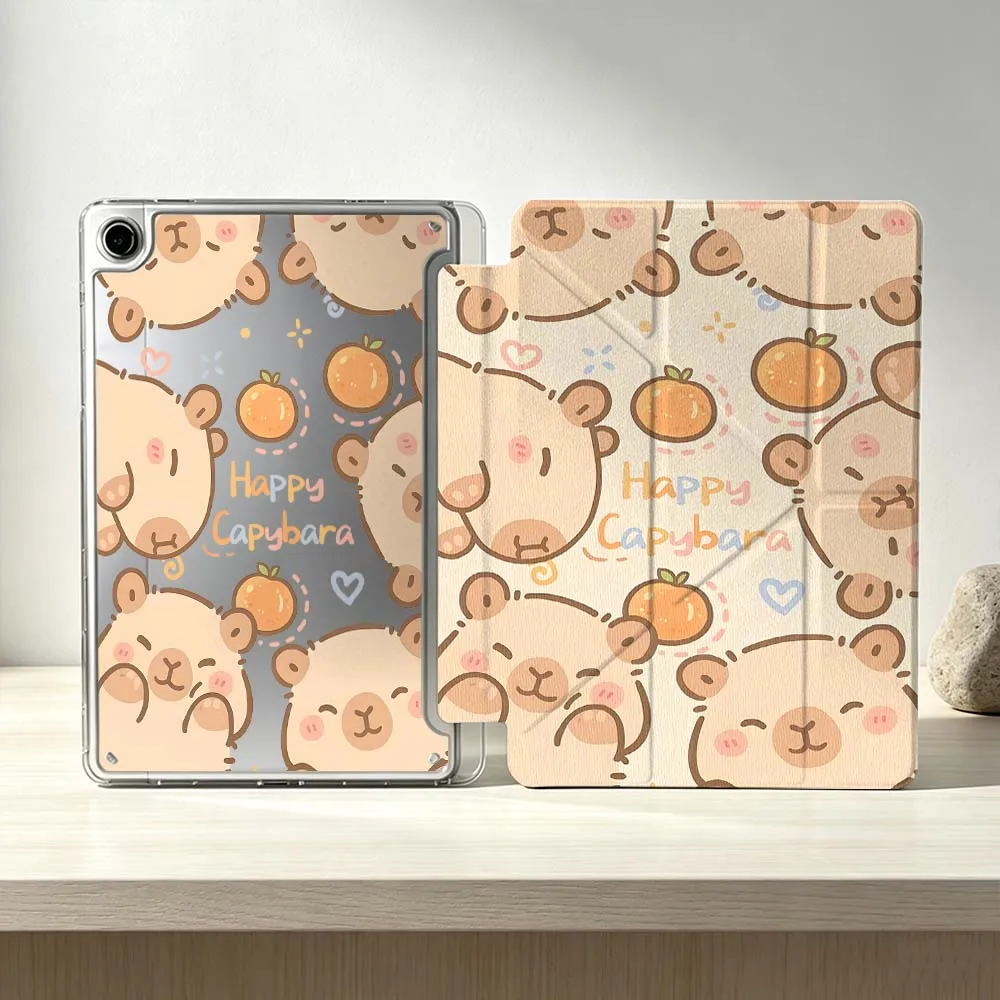 

Capybara Pattern Soft For Samsung Galaxy Tab S10 S9 S8 S7 S6 A11 A10 A9 FE Plus Lite Foldable 3Y Tablet Case