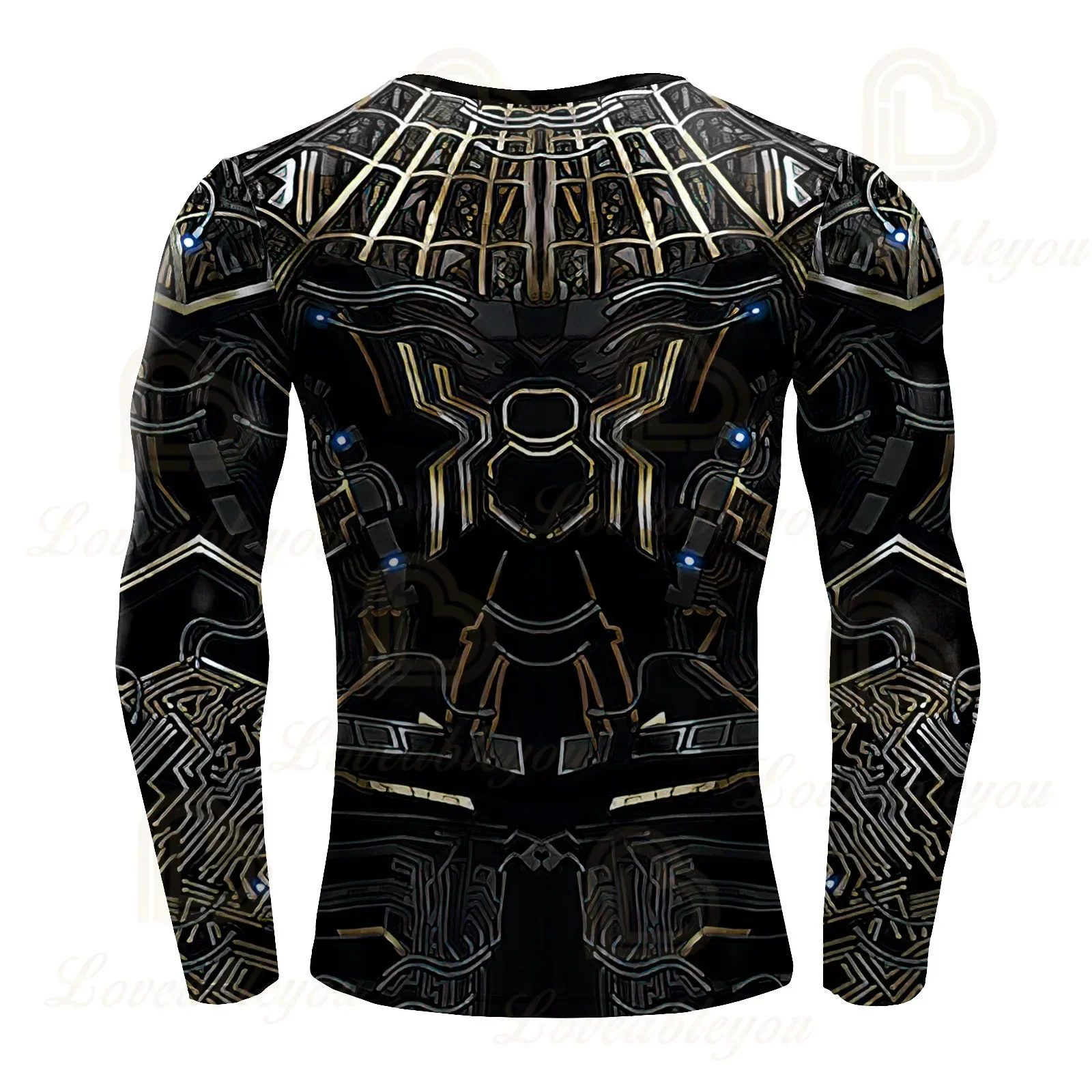 Dis New 3D Printing Comic Retro Spider T-shirt Long-sleeved Fashion Summer T-shirt Cosplay Costume Top Quick-dry Men T-shirt